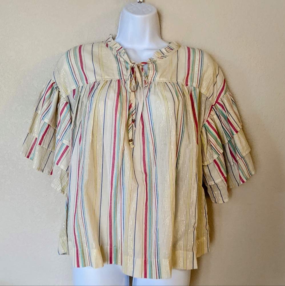 NEW Blouse Peyton & Parker Ruffle Sleeve Blouse Top sz. M NWT - Picture 4 of 7